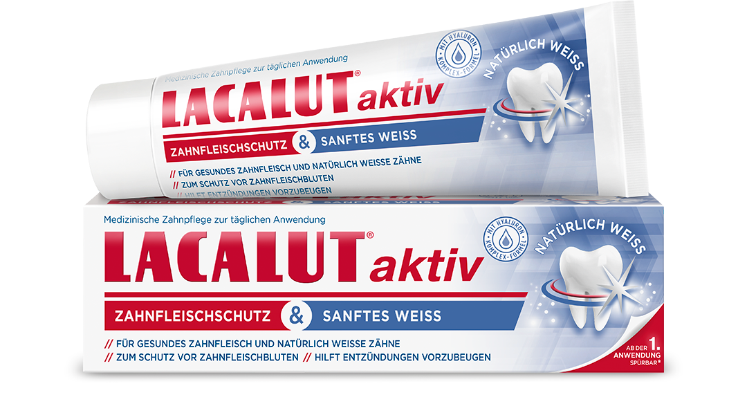 LACALUT® aktiv Zahnfleischschutz & Sanftes Weiss Zahncreme
