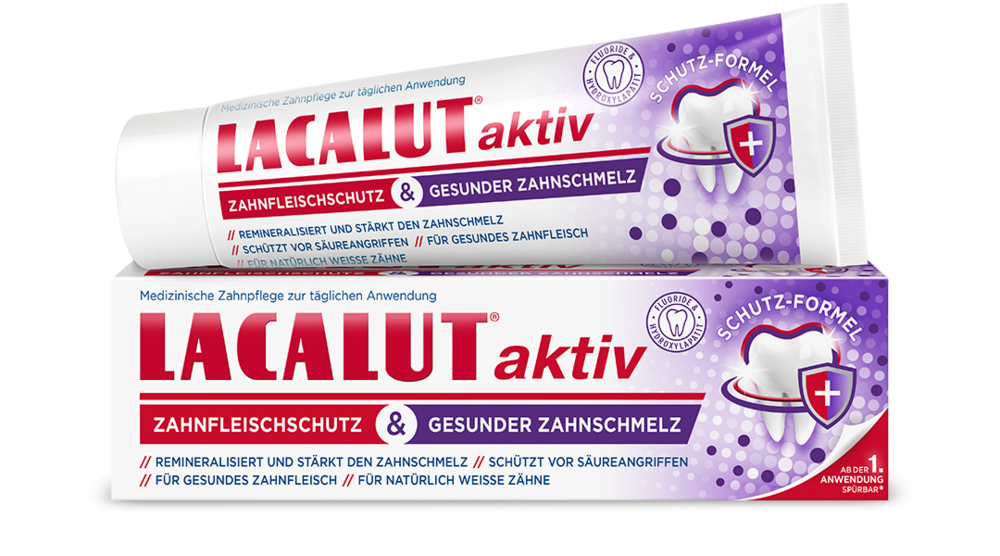 LACALUT® aktiv Zahnfleisch­schutz & Gesunder Zahnschmelz Zahncreme